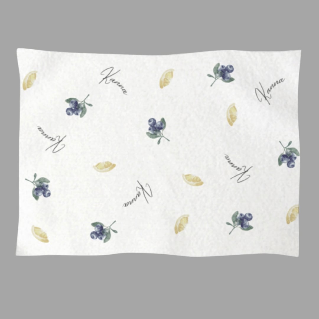 【予約商品】お名前入りブランケット Blueberry＆Lemon