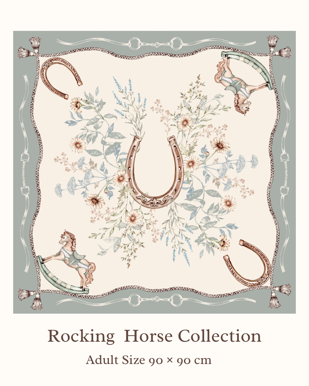 Rocking Horse 親子リンクスカーフ｜大人用 90×90cm